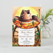 シンプルボホブートカウボーイベビーシャワー 招待状 (スタンド正面)