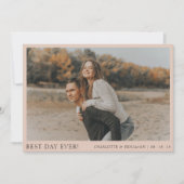 シンプルボホベージュ最高の写真デイエバ結婚ーズ サンキューカード (正面)