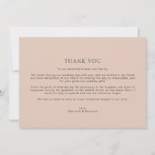 シンプルボホベージュ最高の写真デイエバ結婚ーズ サンキューカード (裏面)