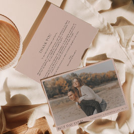 シンプルボホベージュ最高の写真デイエバ結婚ーズ サンキューカード