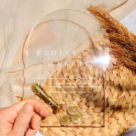 シンプルボホモダンミニマル結婚リストアーチズ アクリル招待状