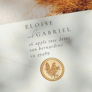 シンプルボホモダンミニマル結婚差出人住所 ラバースタンプ