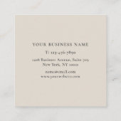 シンプルボホモダンワイルドフラワーオンニュートラルベージュ スクエア名刺 (裏面)
