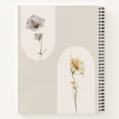 シンプルボホモダンワイルドフラワーオンニュートラルベージュ ノートブック (裏面)