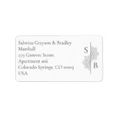 シンプルボホモノグラ結婚ム差出人住所 ラベル (正面)