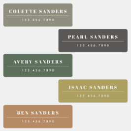 シンプルボホレインボー防水名ラベル ラベル