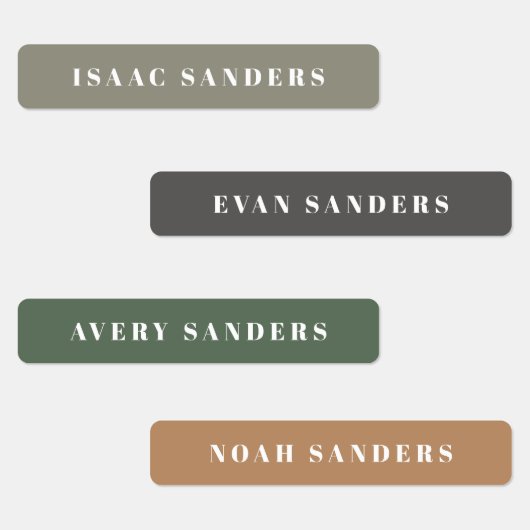 シンプルボホレインボー防水名ラベル ラベル (グループ)