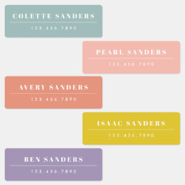 シンプルボホレインボー防水名 ラベル