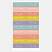 シンプルボホレインボー防水名 ラベル (シート)