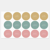 シンプルボホレインボー防水名 ラベル (シート)