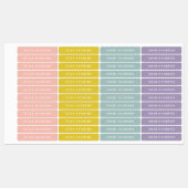 シンプルボホレインボー防水名 ラベル (シート)