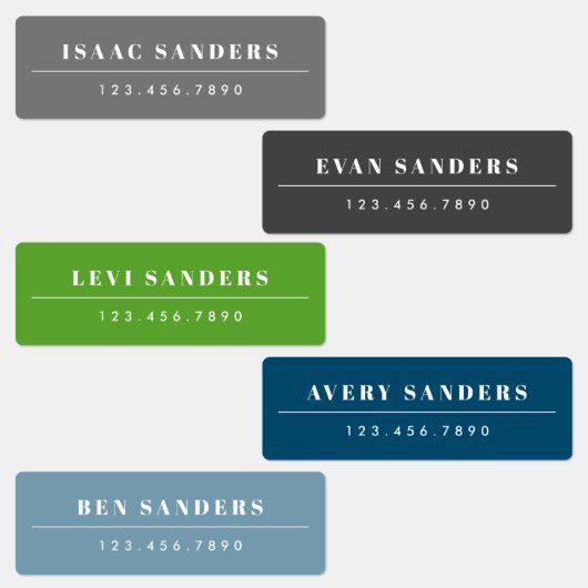 シンプルボホレインボー防水名 ラベル (グループ)