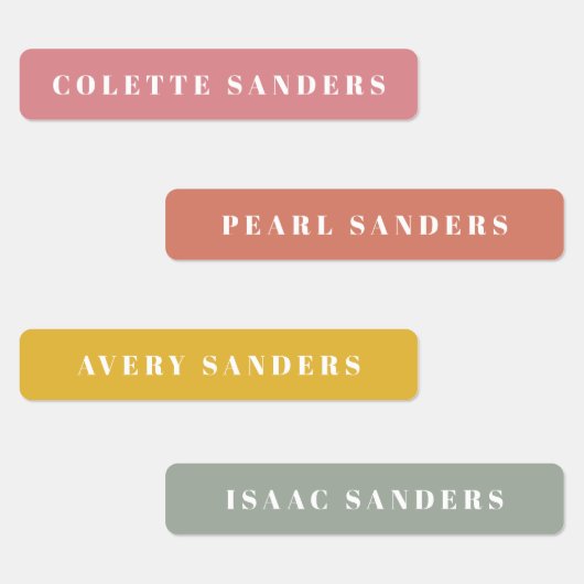 シンプルボホレインボー防水名 ラベル (グループ)