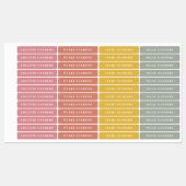 シンプルボホレインボー防水名 ラベル (シート)