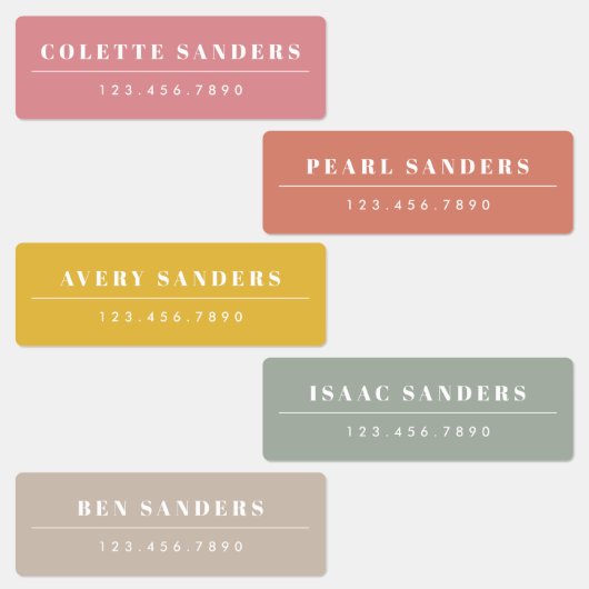 シンプルボホレインボー防水名 ラベル (グループ)