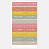 シンプルボホレインボー防水名 ラベル (シート)