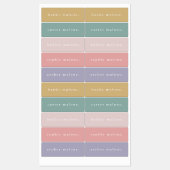 シンプルボホレインボー防水名 ラベル (シート)