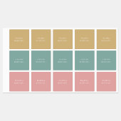 シンプルボホレインボー防水名 ラベル (シート)