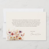 シンプルボホワイルドフラワーベージュサンキューカード サンキューカード (裏面)