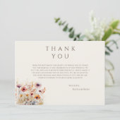 シンプルボホワイルドフラワーベージュサンキューカード サンキューカード (スタンド正面)