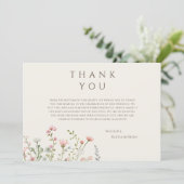 シンプルボホワイルドフラワーベージュサンキューカード サンキューカード (スタンド正面)