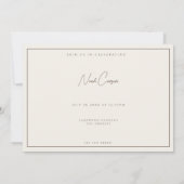 シンプルボホワイルドフラワーベージュバチュラーパーティカード 招待状 (裏面)