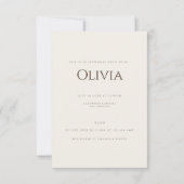 シンプルボホワイルドフラワーベージュブライダルシャワーカード 招待状 (裏面)