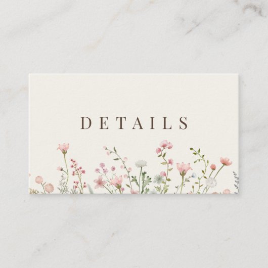 シンプルボホワイルドフラワーベージュ詳細 エンクロージャーカード (正面)