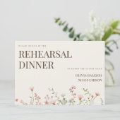 シンプルボホワイルドフラワーリハーサルディナー招待状 サンキューカード (スタンド正面)
