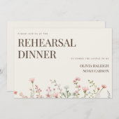 シンプルボホワイルドフラワーリハーサルディナー招待状 サンキューカード (正面/裏面)