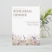 シンプルボホワイルドフラワーリハーサルディナー招待状 招待状 (スタンド正面)
