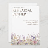 シンプルボホワイルドフラワーリハーサルディナー招待状 招待状 (正面/裏面)