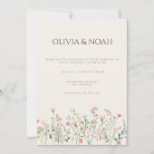 シンプルボホワイルドフラワー結婚式招待状カード 招待状 (正面)