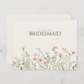 シンプルボホワイルドフラワー花嫁プロポーザルのカード セーブザデート (正面/裏面)