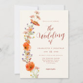 シンプルボホワイルドフラワーQRコード 招待状 (正面)