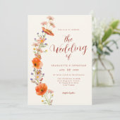 シンプルボホワイルドフラワーQRコード 招待状 (スタンド正面)