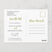 シンプルボホ救の日付オリーブ写真はがき ポストカード (裏面)