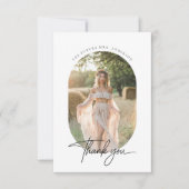 シンプルボホ素朴カプセルフォトブライダルシャワー サンキューカード (正面)