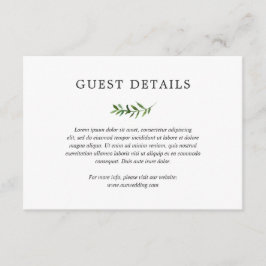 シンプルボホ素朴グリーンリー詳細結婚ズ エンクロージャーカード