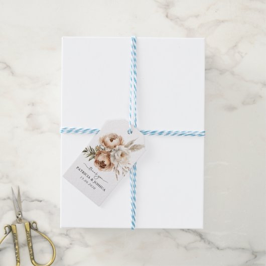 シンプルボホ素朴結婚式の引き出物ギフトラベル ギフトタグ (より糸付き)