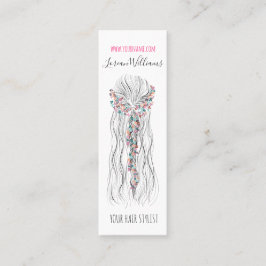 シンプルボホ結婚の美容師ロマンチックな花 スキニー名刺