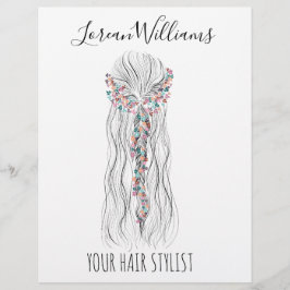 シンプルボホ結婚の美容師ロマンチックな花 チラシ