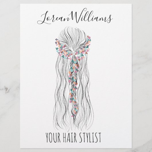 シンプルボホ結婚の美容師ロマンチックな花 チラシ (正面)