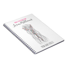 シンプルボホ結婚の美容師ロマンチックな花 ノートブック