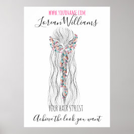 シンプルボホ結婚の美容師ロマンチックな花 ポスター