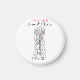 シンプルボホ結婚の美容師ロマンチックな花 マグネット