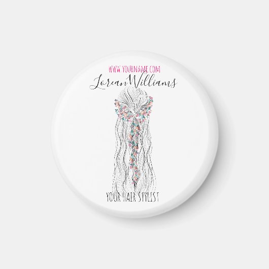 シンプルボホ結婚の美容師ロマンチックな花 マグネット (正面)