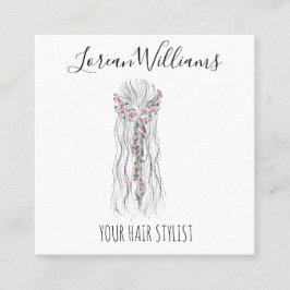 シンプルボホ結婚の美容師ロマンチックな花 予約カード