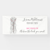 シンプルボホ結婚の美容師ロマンチックな花 横断幕 (横)