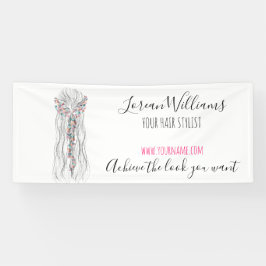 シンプルボホ結婚の美容師ロマンチックな花 横断幕